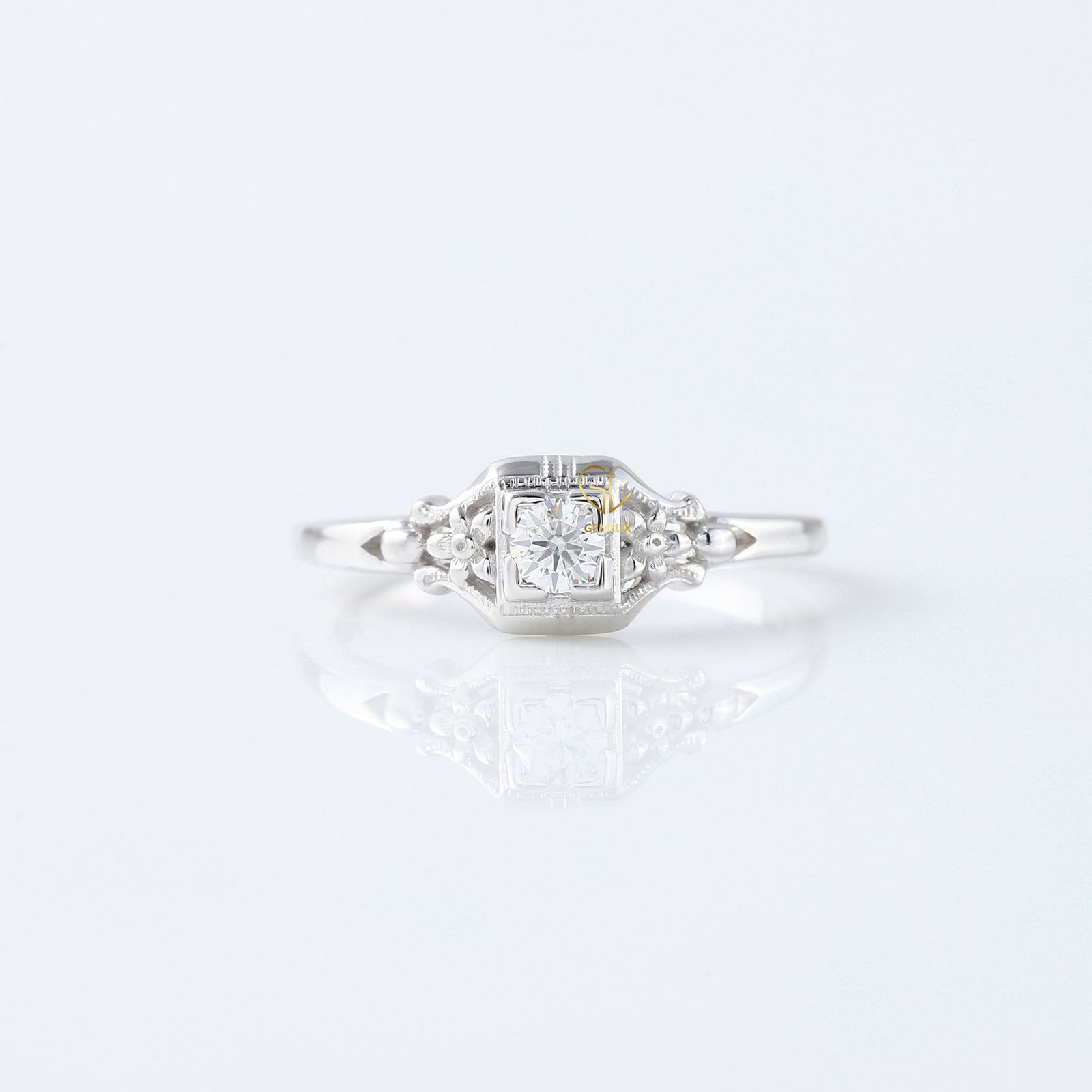 Antique Filigree Vintage Art Deco Engagement Ring