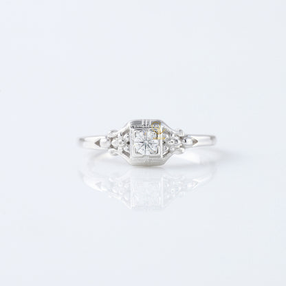 Antique Filigree Vintage Art Deco Engagement Ring