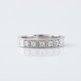 Antique Lab Grown Milgrain Five Stone Wedding Band