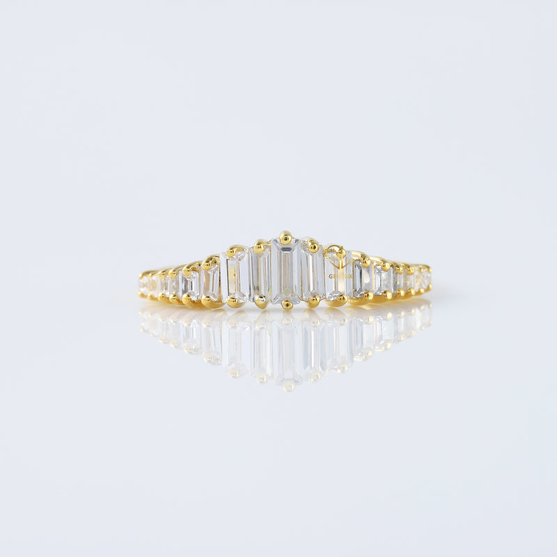 Art Deco Baguette Cut Tiara Wedding Band