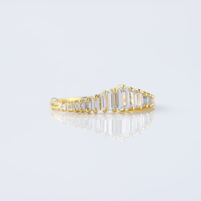Art Deco Baguette Cut Tiara Wedding Band