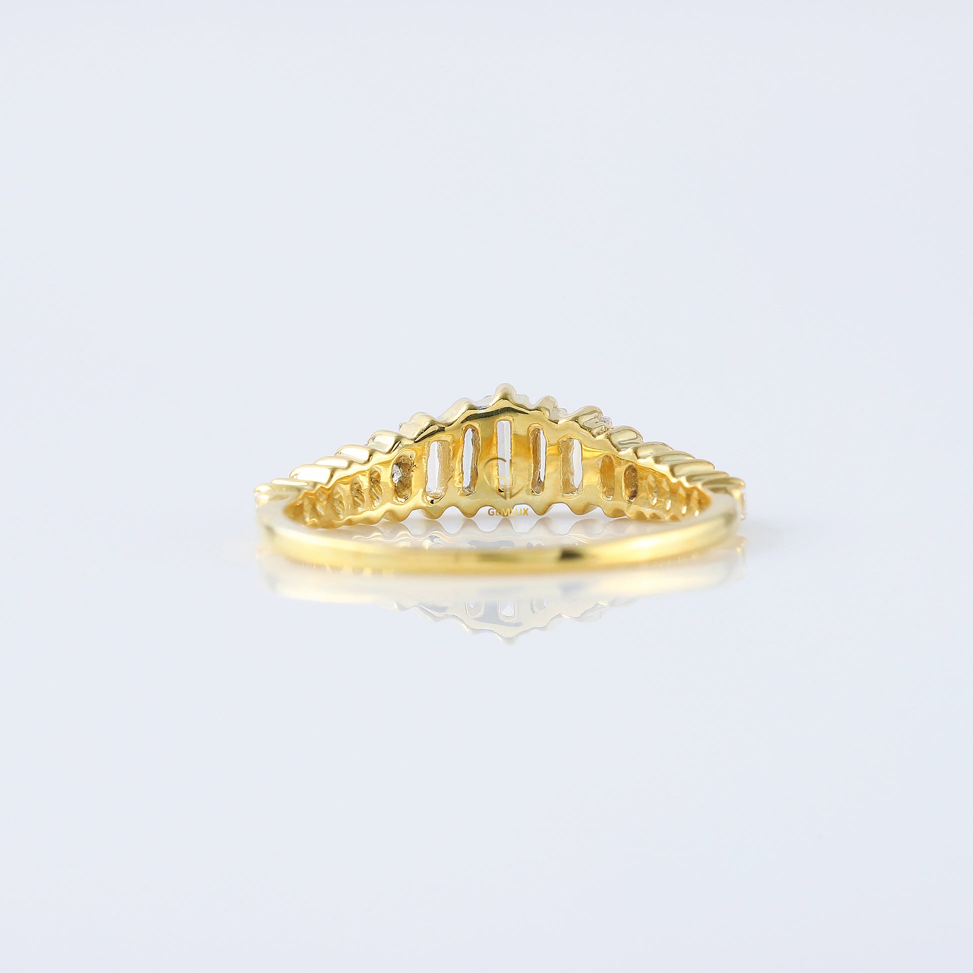 Art Deco Baguette Cut Tiara Wedding Band