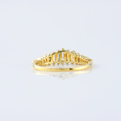 Art Deco Baguette Cut Tiara Wedding Band