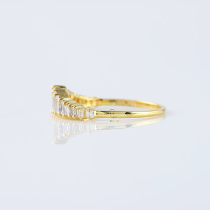 Art Deco Baguette Cut Tiara Wedding Band