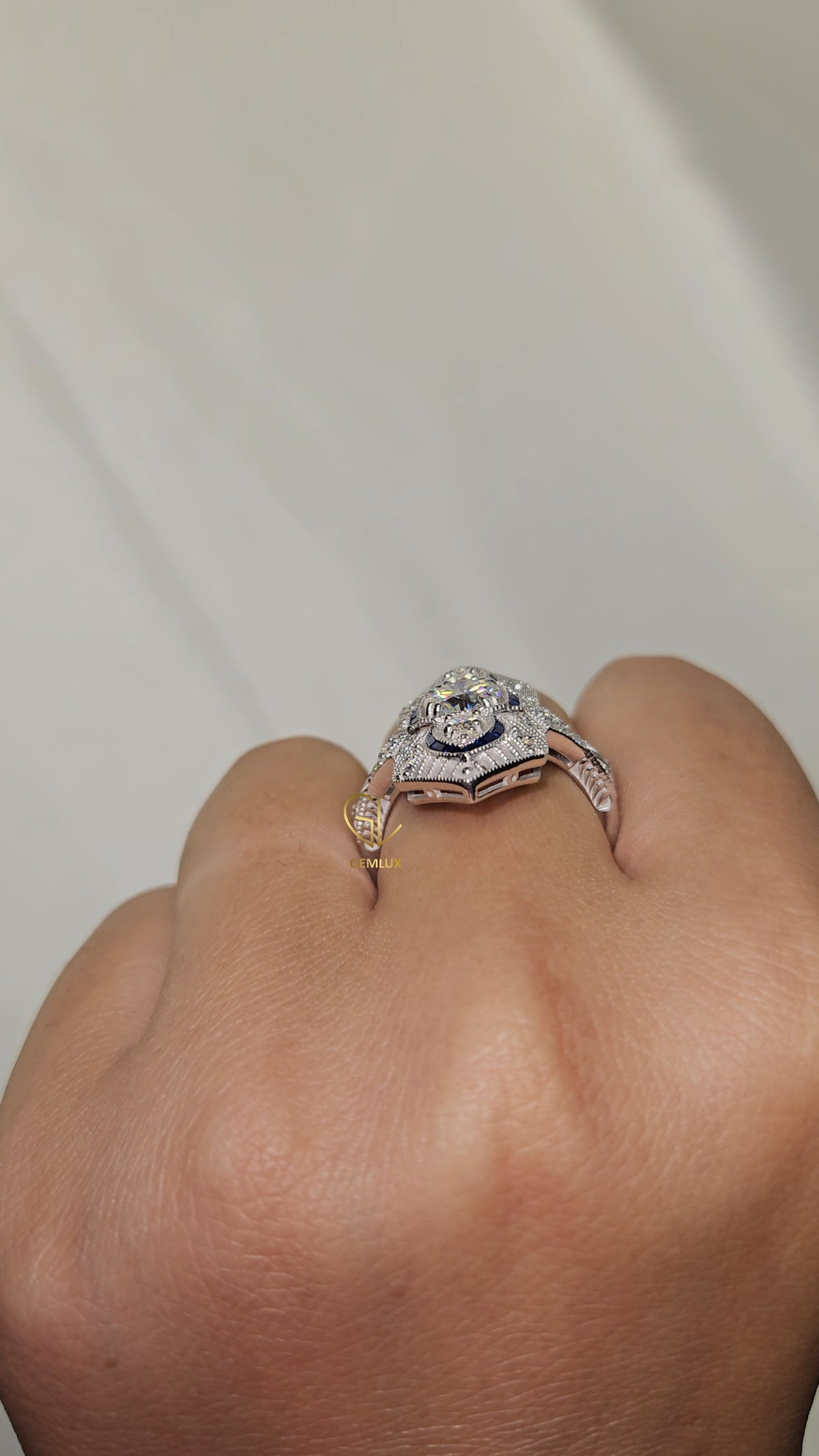 Art Deco Lab Grown Cocktail Ring
