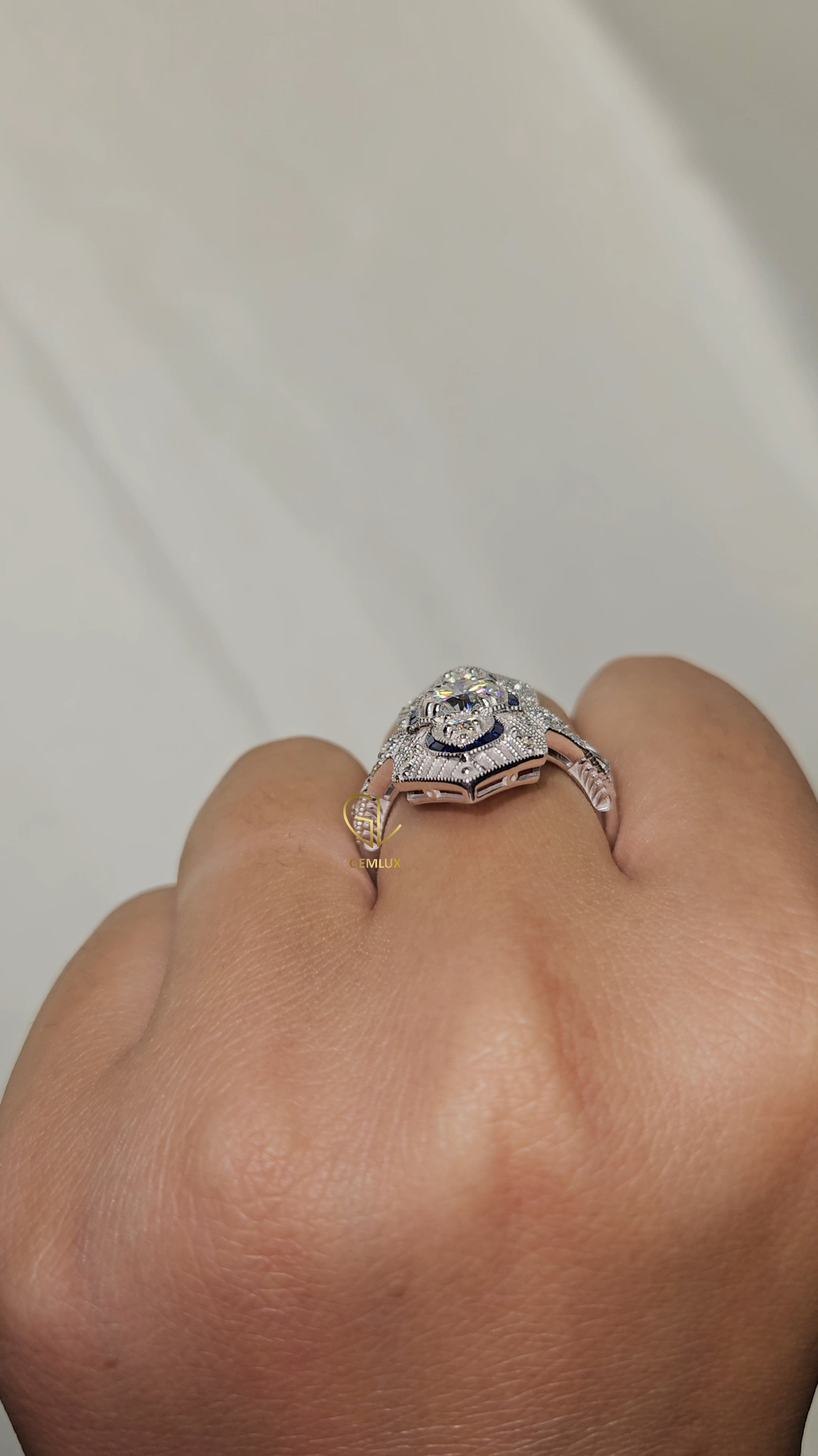 Art Deco Lab Grown Cocktail Ring