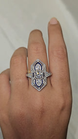 Art Deco Lab Grown Cocktail Ring