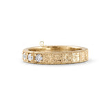Art Deco Milgrain Band, Round Cut Moissanite Five Stone Wedding Band