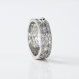 Art Deco Moissanite Wedding Band