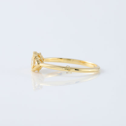 Art Deco Three Stone Princess Cut Lab Grown Minimalist Ring