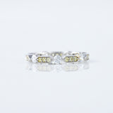 Art Deco Fancy Yellow Color Lab Grown Diamond Scalloped Eternity Wedding Band