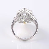 Art Deco Round Moissanite Cocktail Ring