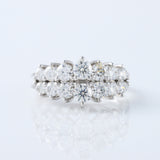 Art Deco Two Row Lab Grown Half Eternity Wedding Band