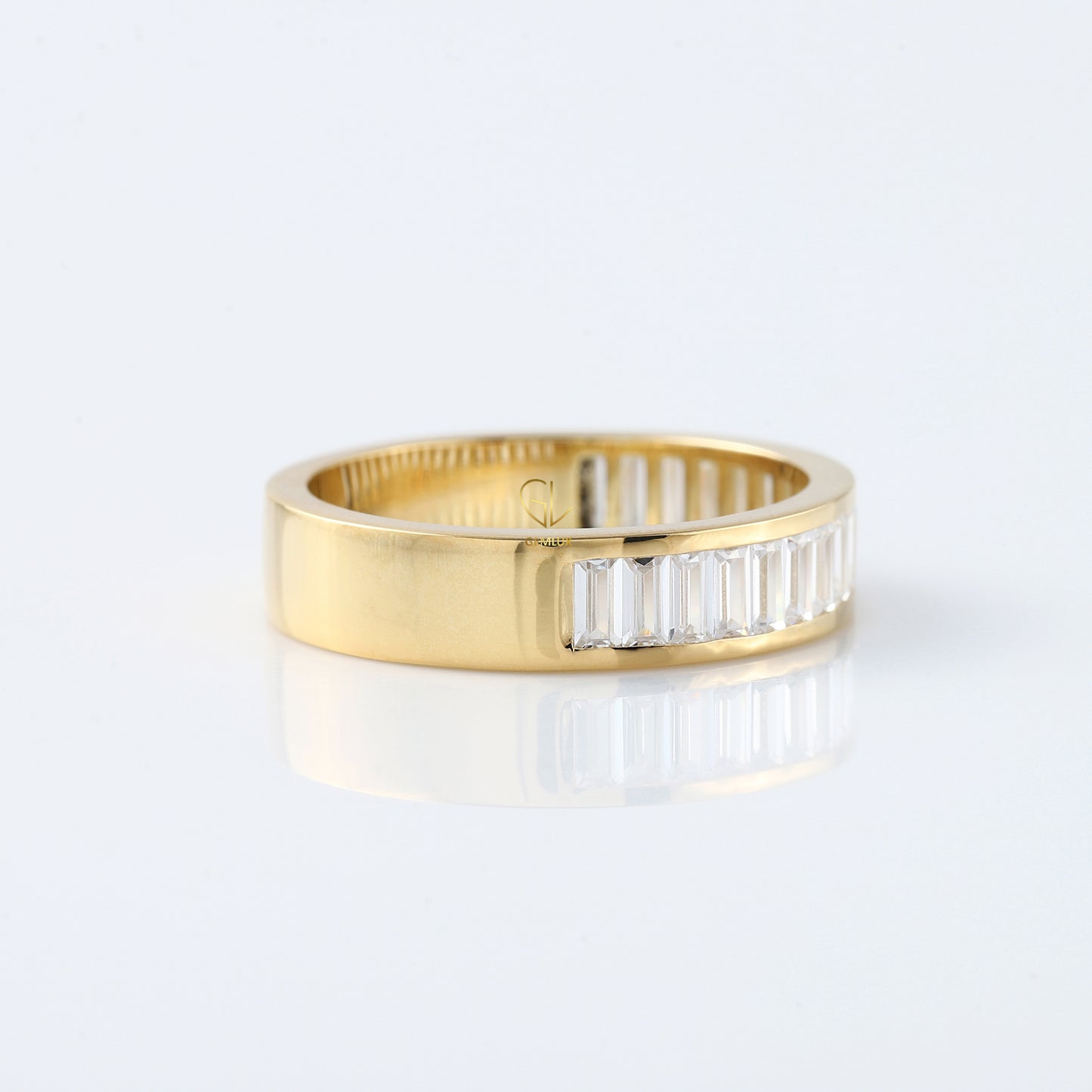 Baguette Cut Lab Grown Diamond Half Eternity Band