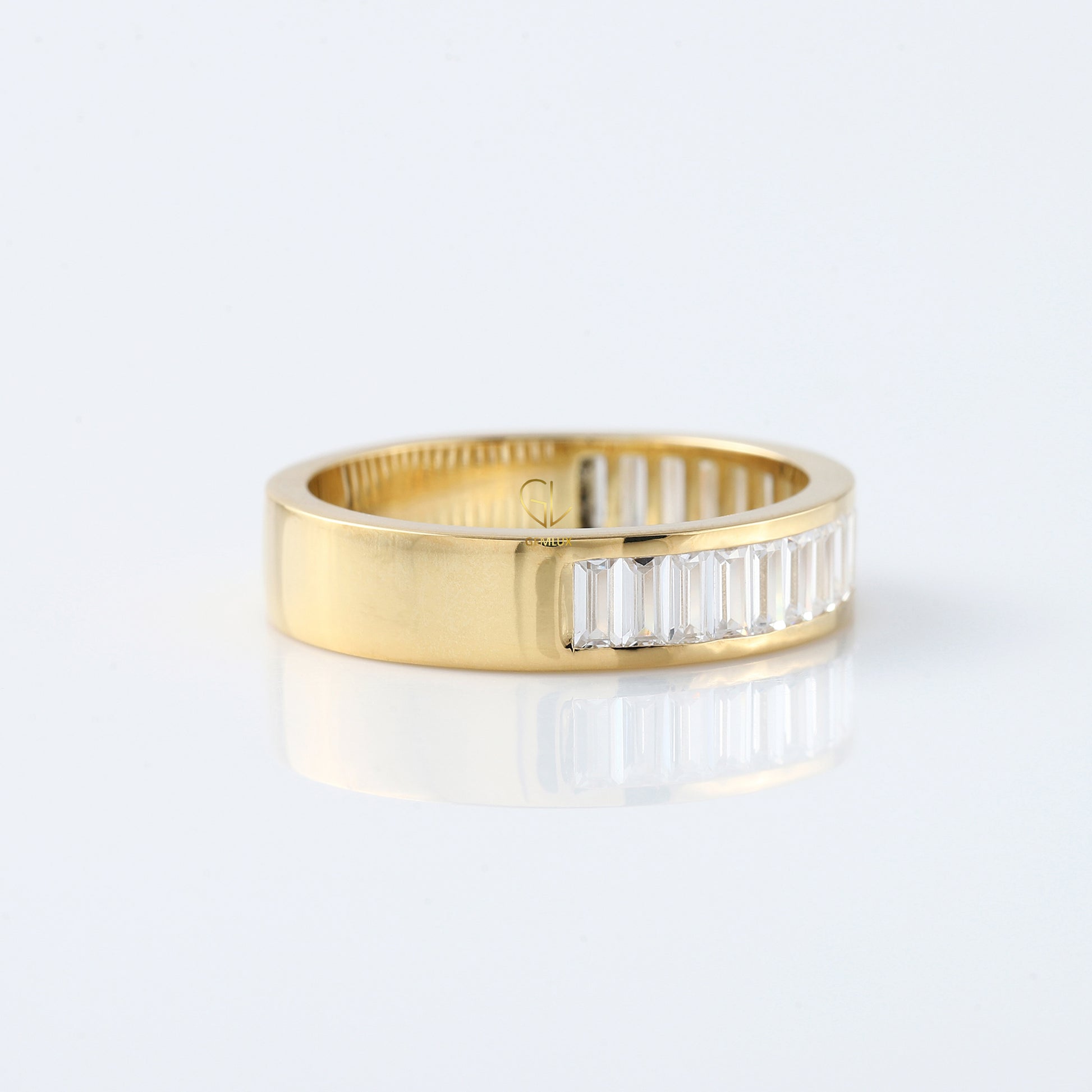 Baguette Cut Lab Grown Diamond Half Eternity Band