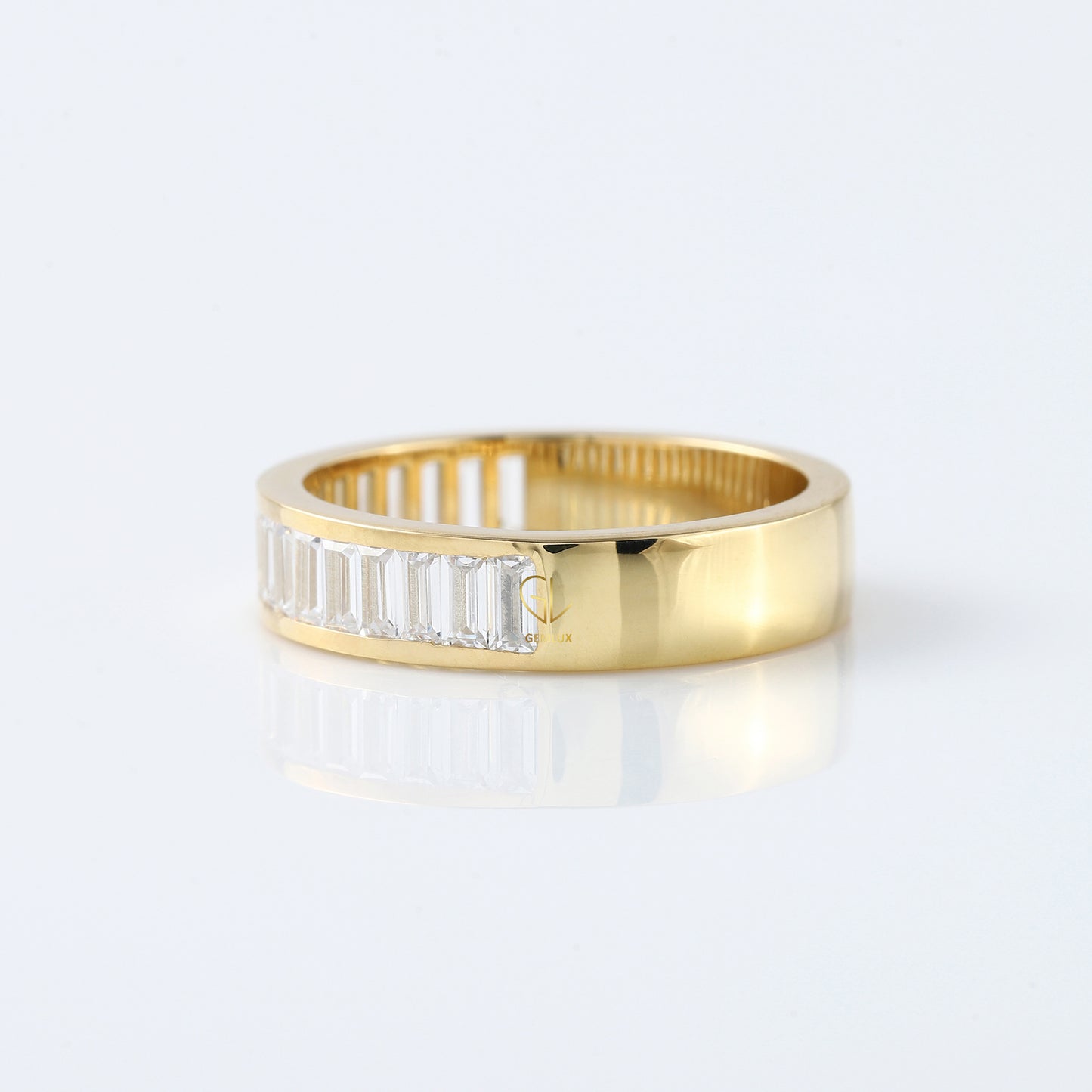 Baguette Cut Lab Grown Diamond Half Eternity Band