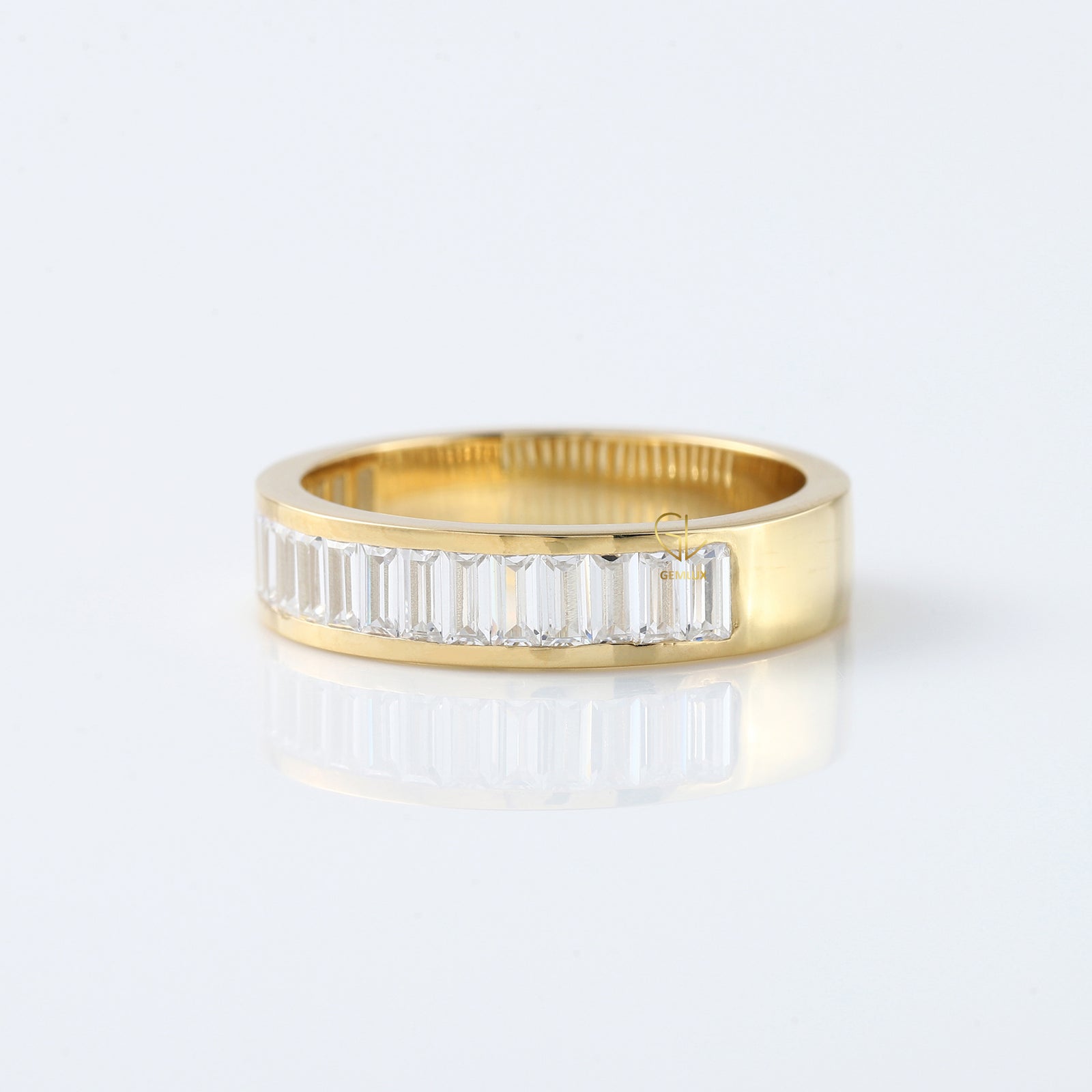 Baguette Cut Lab Grown Diamond Half Eternity Band