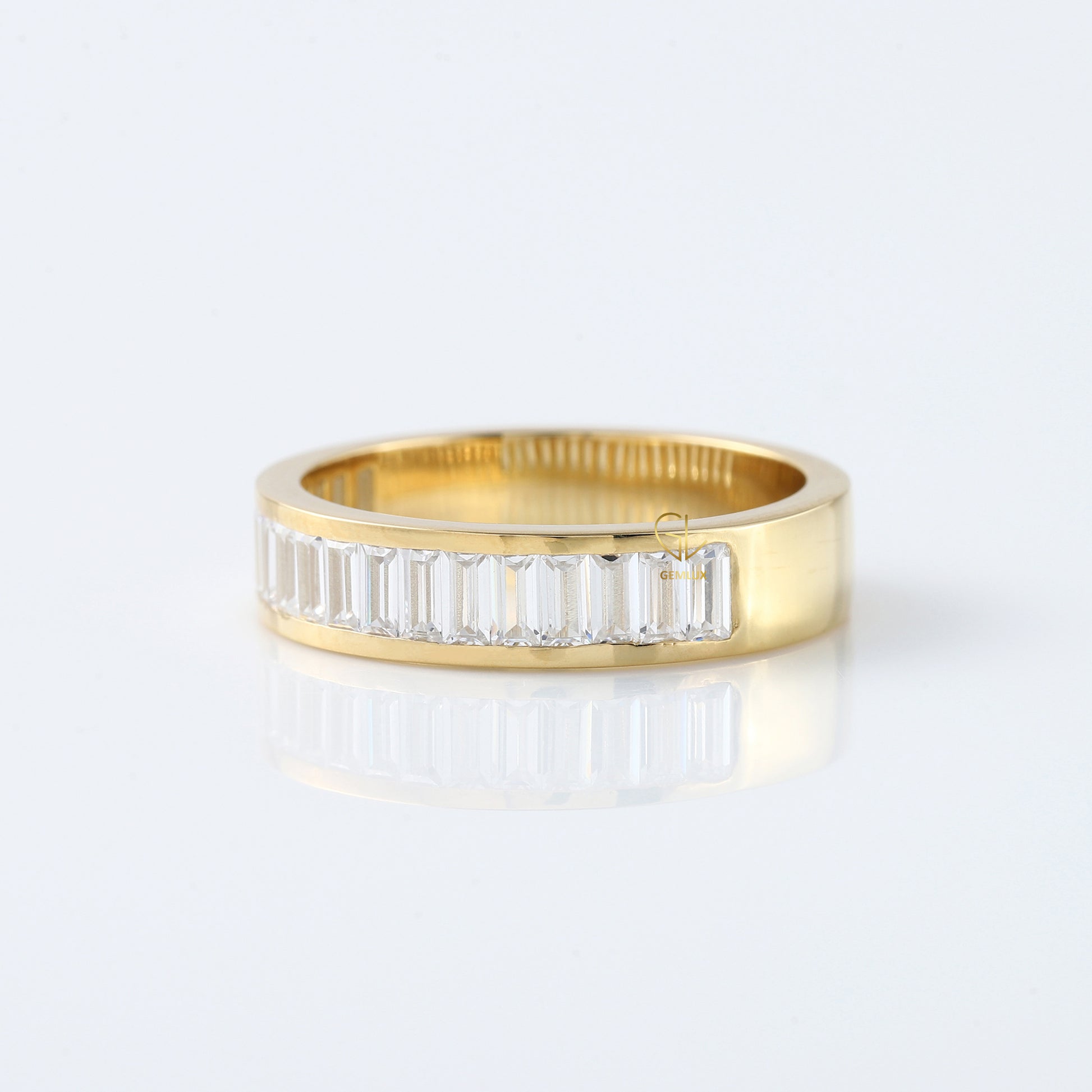 Baguette Cut Lab Grown Diamond Half Eternity Band