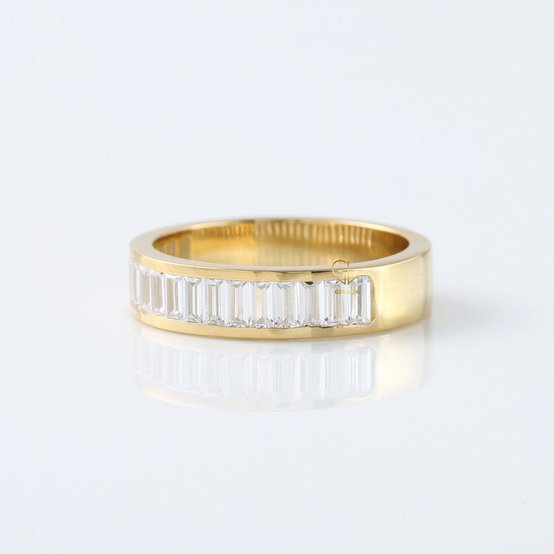 Baguette Cut Lab Grown Diamond Half Eternity Band