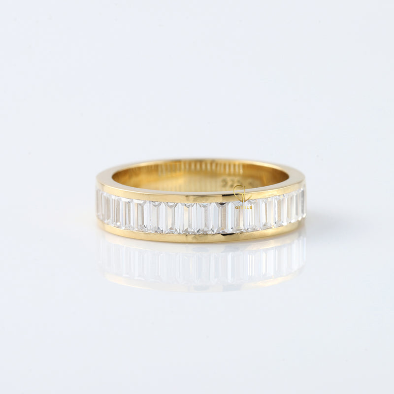 Baguette Cut Lab Grown Diamond Half Eternity Band