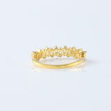 Zig Zag Baguette Cut Lab Grown Half Eternity Wedding Band