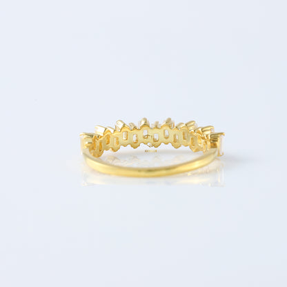 Baguette Cut Lab Grown Half Eternity Wedding Band