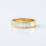 Baguette Cut Moissanite Diamond Channel Setting Half Eternity Band