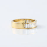 Baguette Cut Moissanite Diamond Channel Setting Half Eternity Band
