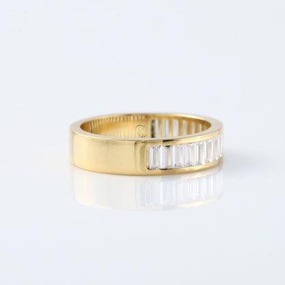 Baguette Cut Moissanite Diamond Channel Setting Half Eternity Band