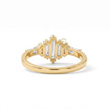 Baguette Cut Moissanite Seven Stone Ring in Solid Gold