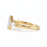 Baguette Cut Moissanite Seven Stone Ring in Solid Gold
