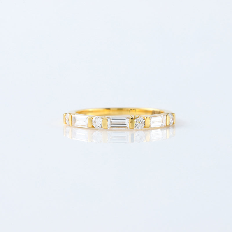 Baguette & Round Cut Lab Grown Diamond Seven Stone Band