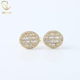 Baguette & Round VVS Moissanite Stud Earrings
