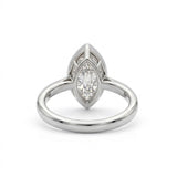Bezel marquise ring with lab grown diamond in yellow gold full bezel solitaire setting