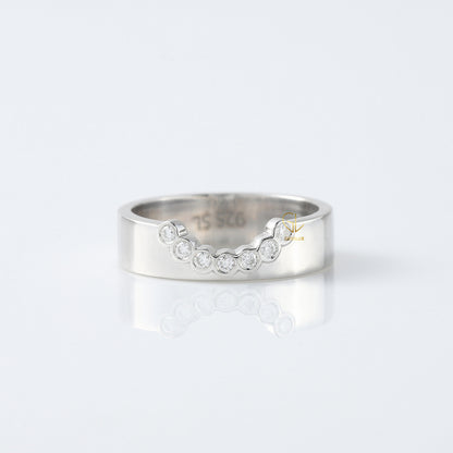 Bezel Set Chevron Engagement Ring