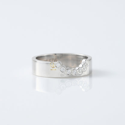 Bezel Set Chevron Engagement Ring