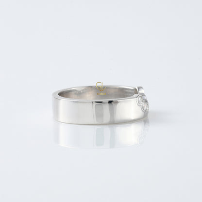 Bezel Set Chevron Engagement Ring