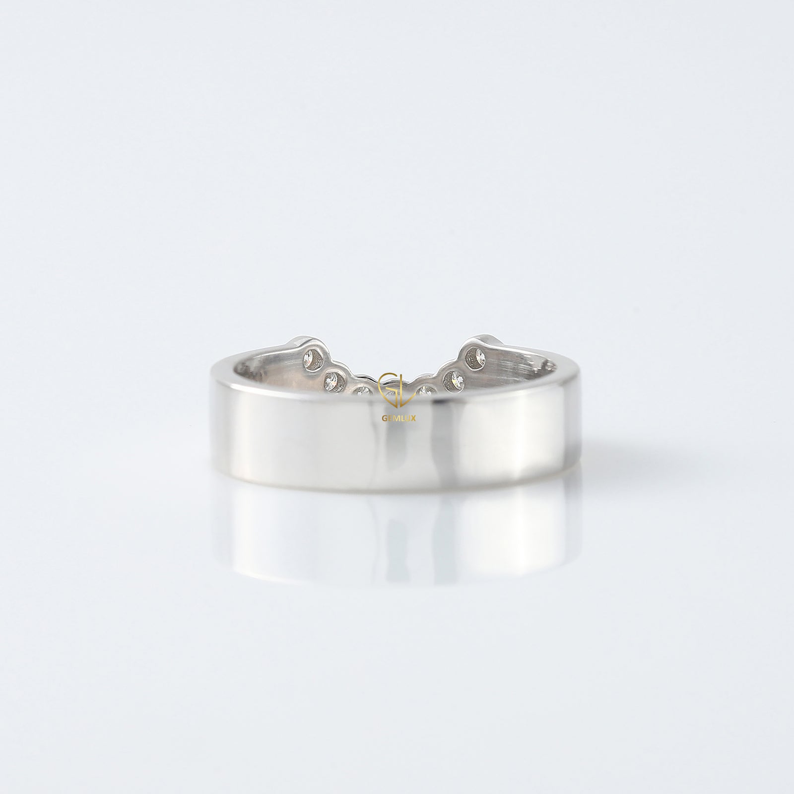 Bezel Set Chevron Engagement Ring