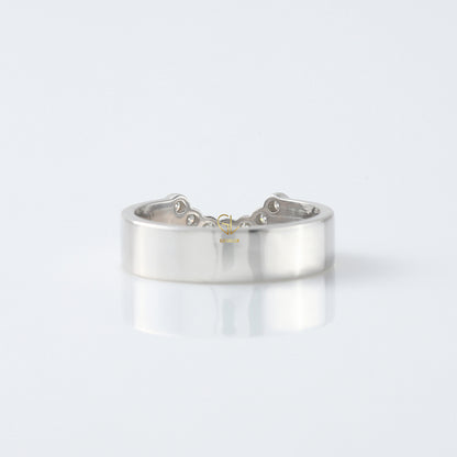 Bezel Set Chevron Engagement Ring