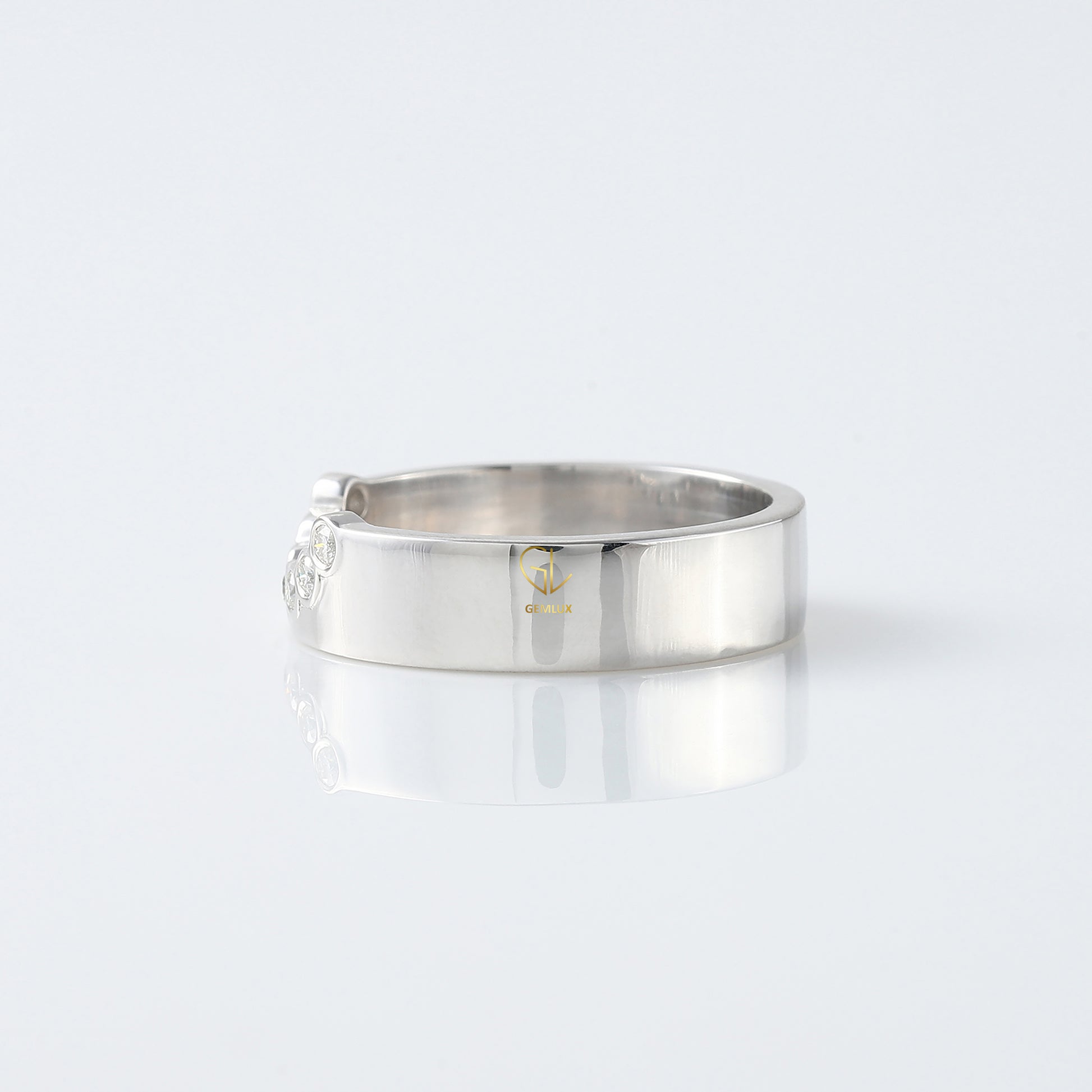 Bezel Set Chevron Engagement Ring