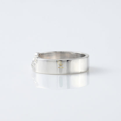 Bezel Set Chevron Engagement Ring