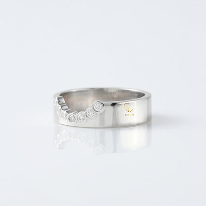 Bezel Set Chevron Engagement Ring