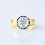Bezel Set 3.35 Carat Round Cut Lab Grown Solitaire Ring