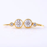 Bezel Set Two Stone Lab Grown Lever Back Earrings 