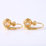 Bezel Set Two Stone Lab Grown Lever Back Earrings 