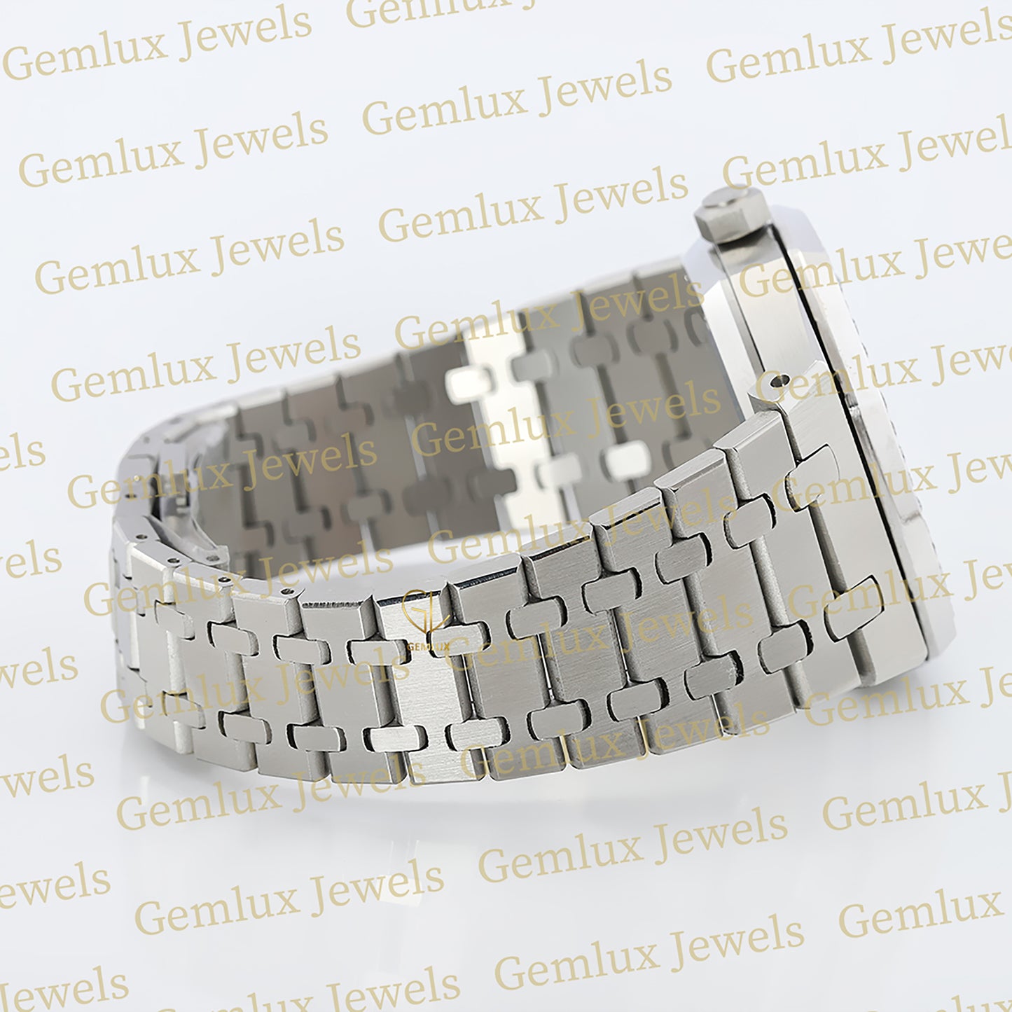 Black Dial Moissanite Diamond Bezel Wrist Watch For Women