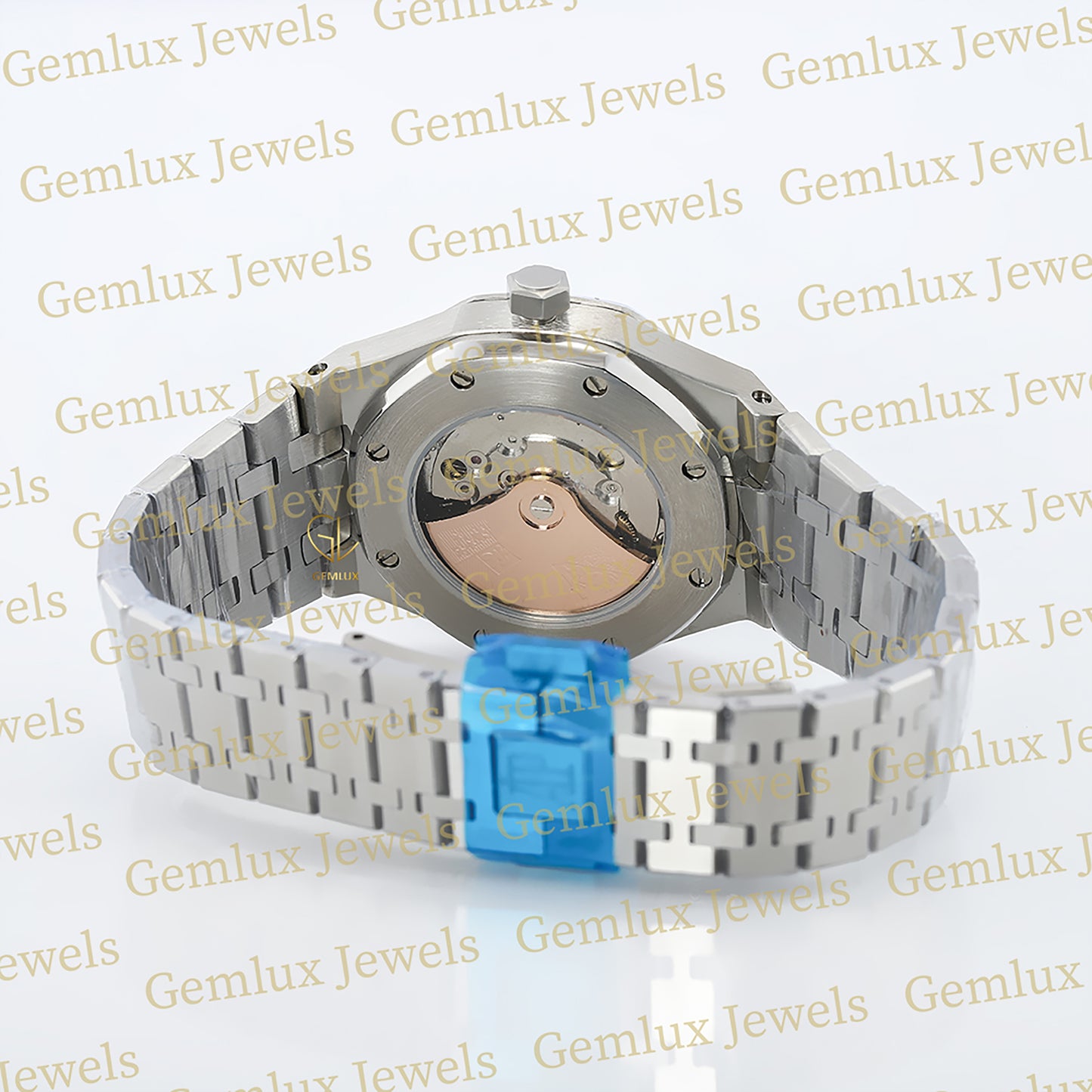 Black Dial Moissanite Diamond Bezel Wrist Watch For Women