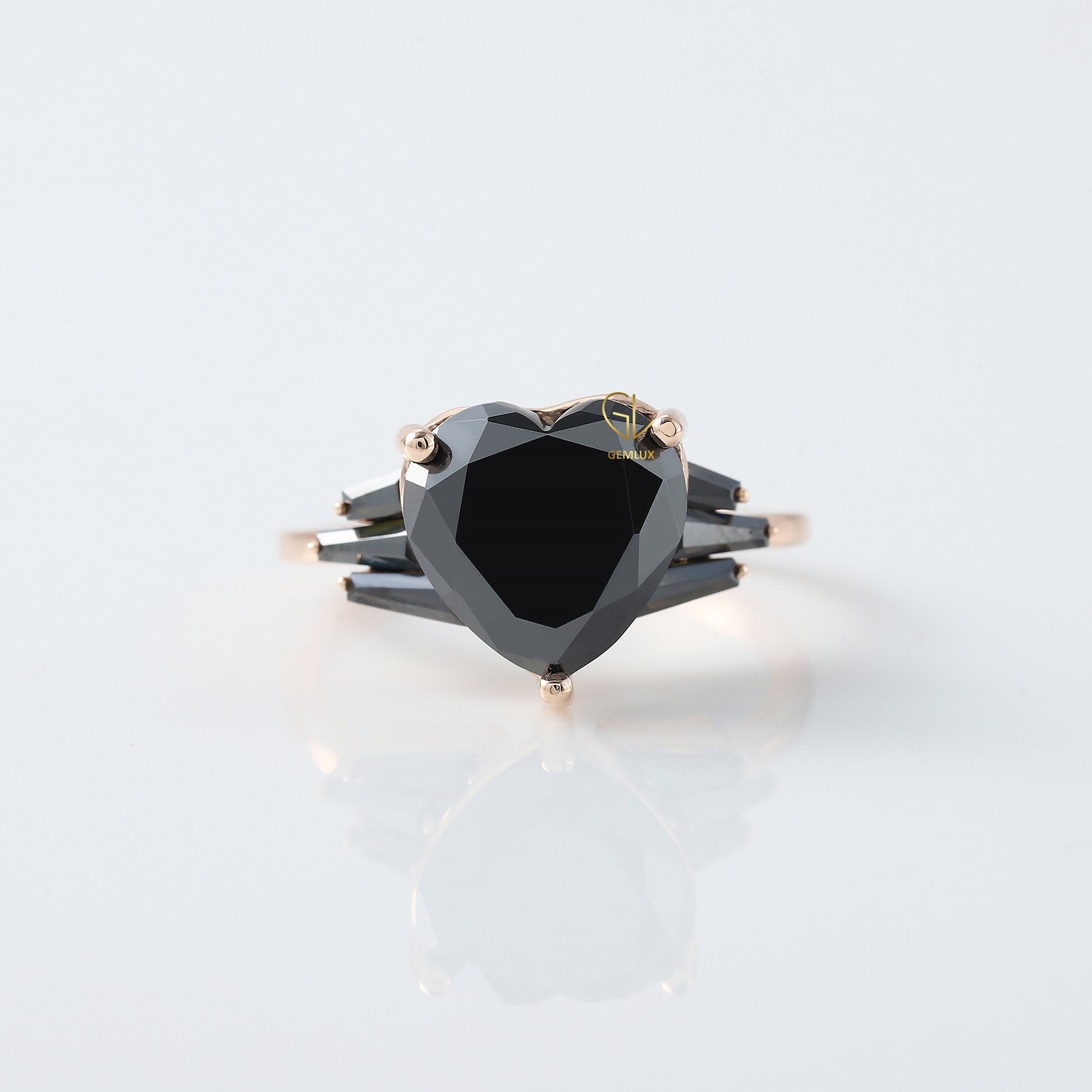 Black Heart Diamond Engagement Ring