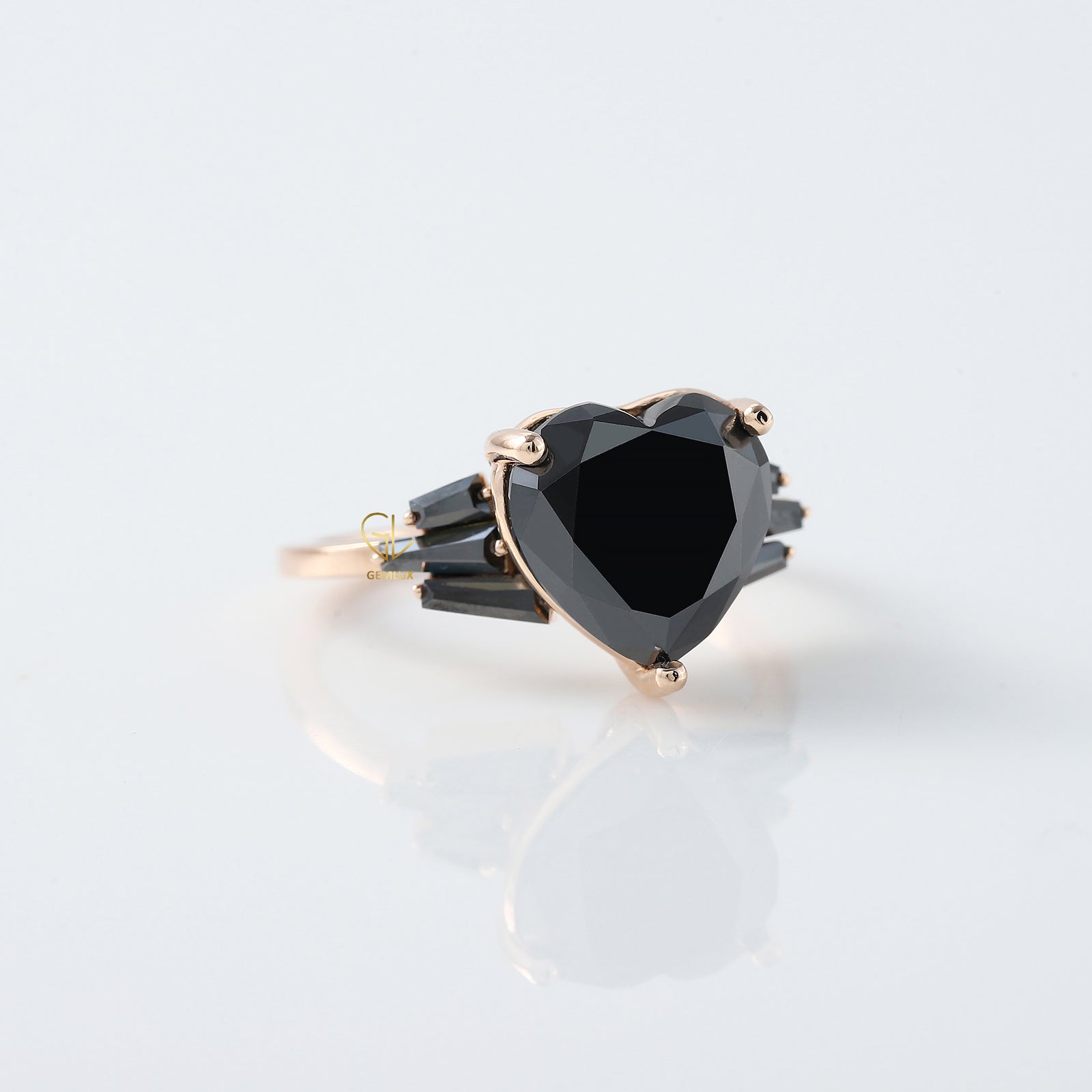 Black Heart Diamond Engagement Ring
