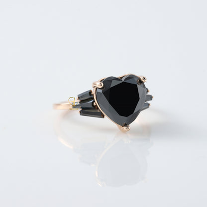 Black Heart Diamond Engagement Ring